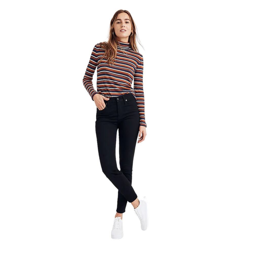 Madewell 9" Mid Rise Skinny Jeans in Black Frost Thermalite Edition Size 27